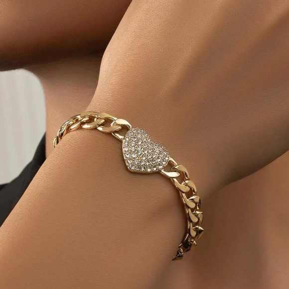 Jewelry - Rhinestone Heart Decor Bracelet Gift
